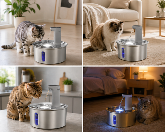 Fontaine à Eau pour Chat en Inox 304 | Calyvero